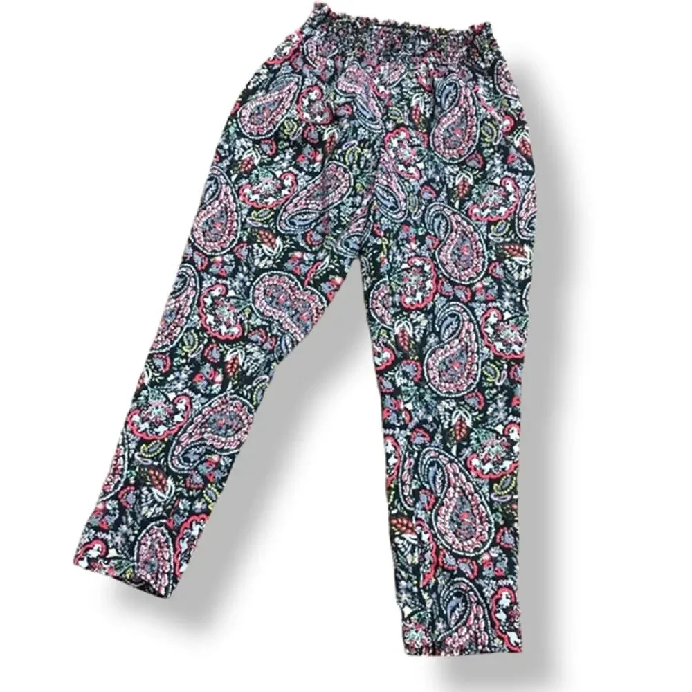 Vintage Havana Girls Pants Size M Black‎ Print Funky Paisley